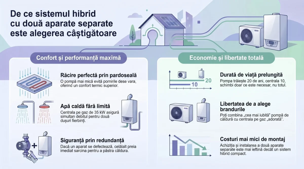 Pompa de caldura hibrida sau pompa cu centrala separate