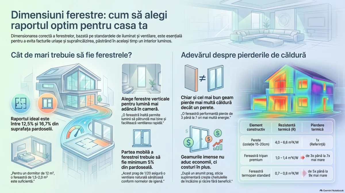 Dimensiuni ferestre casa Care este procentul optim pentru eficienta energetica