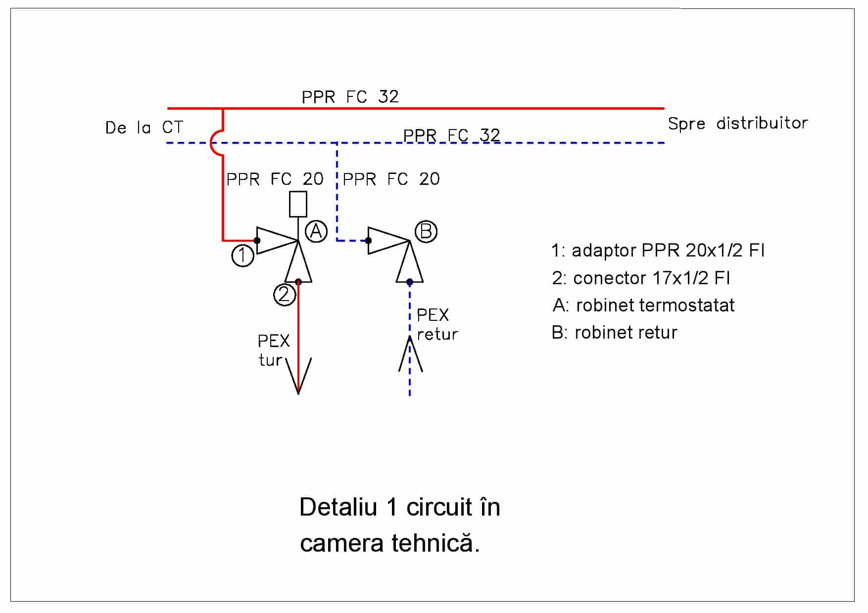 Model - Circuit separat camera tehnica, garaj - piese