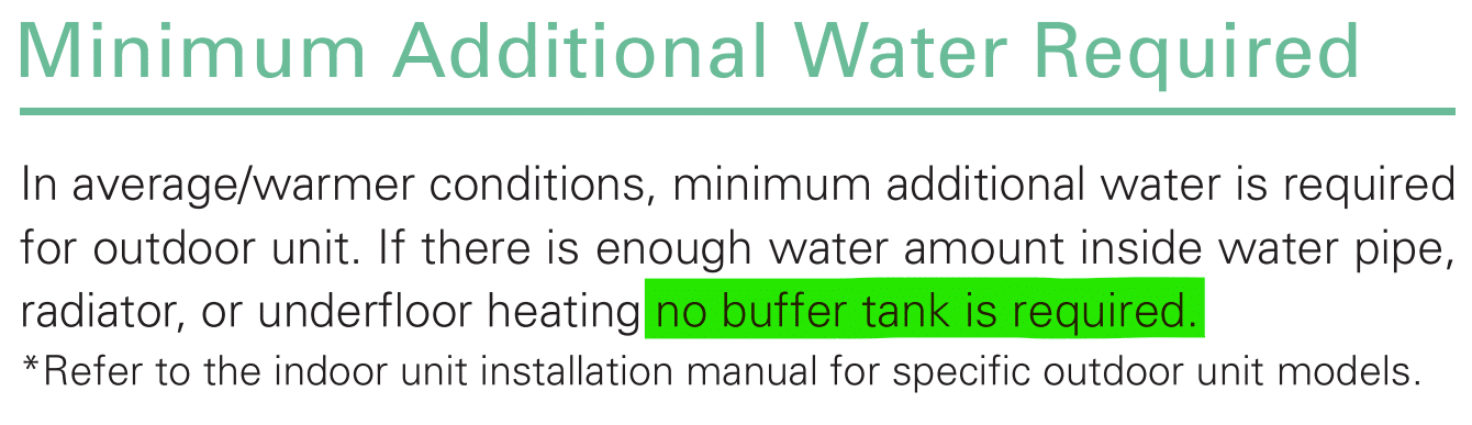 No buffer tank is required - Mitsubishi