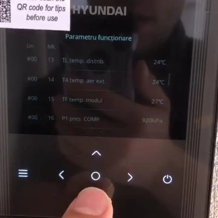 Parametrii de functionare 13-16 Hyundai R290