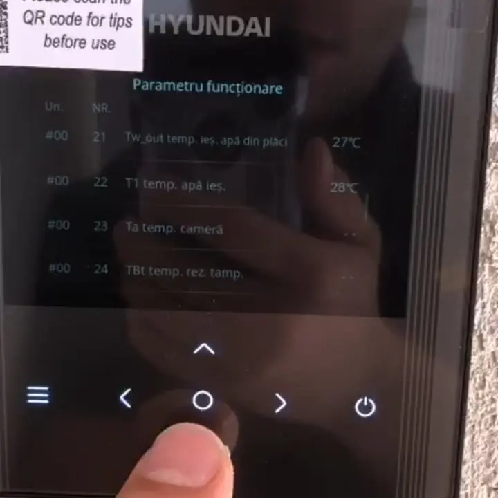 Parametrii de functionare 21-24 Hyundai R290