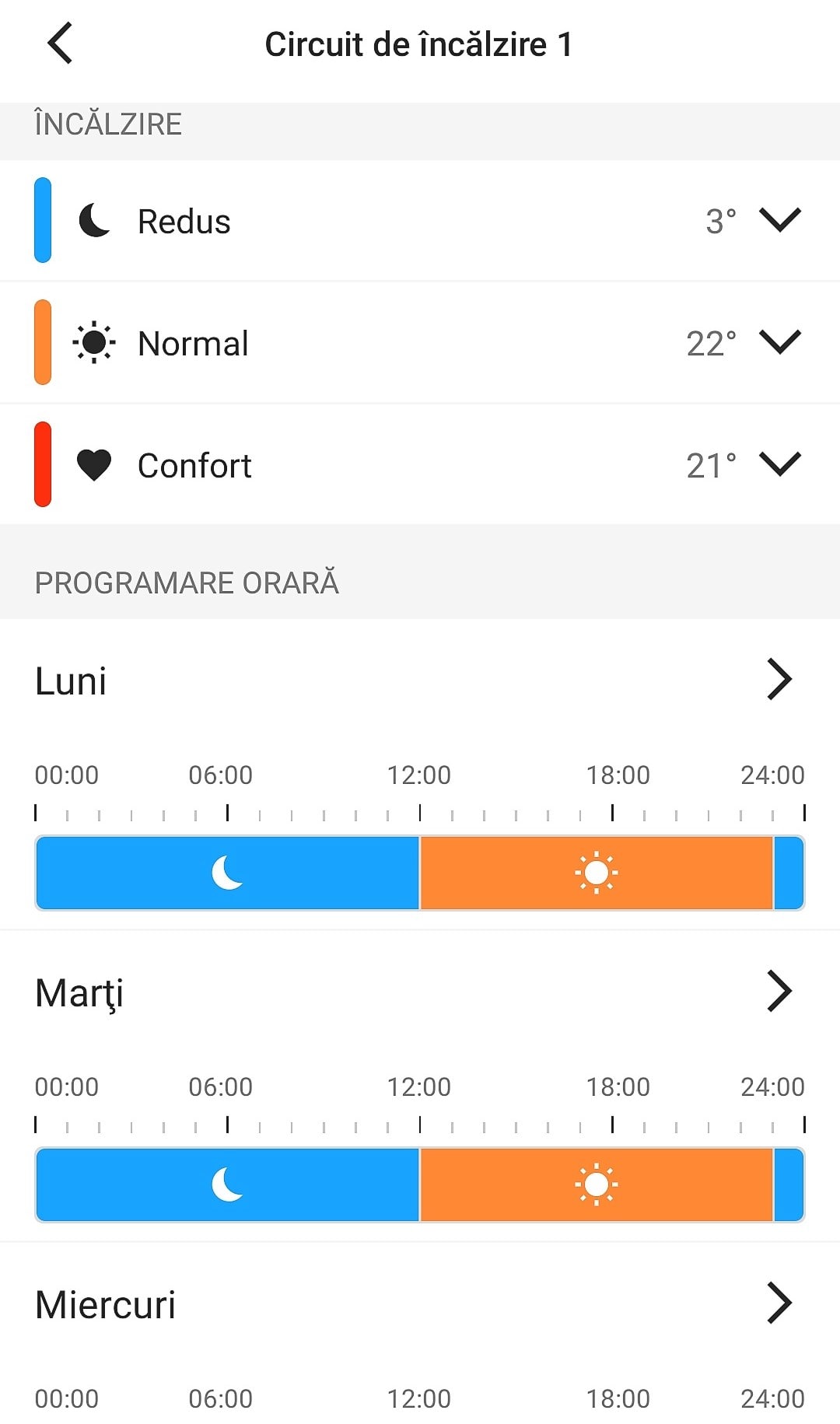 Setari centrala Viessmann app 2