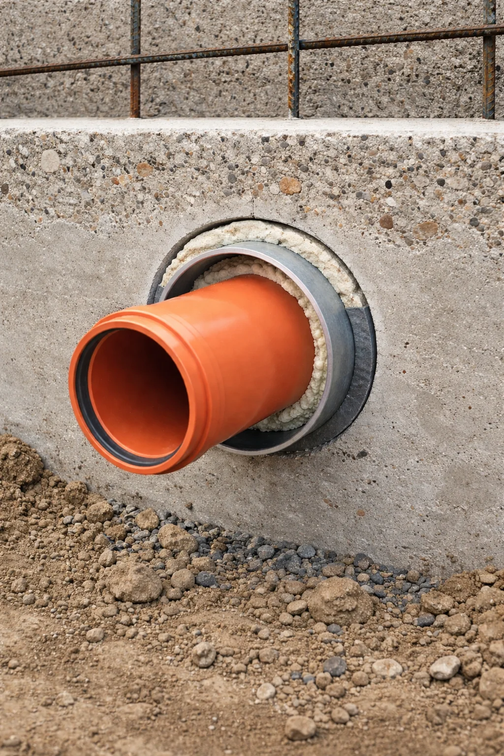 fundatie PVC si teava metalica